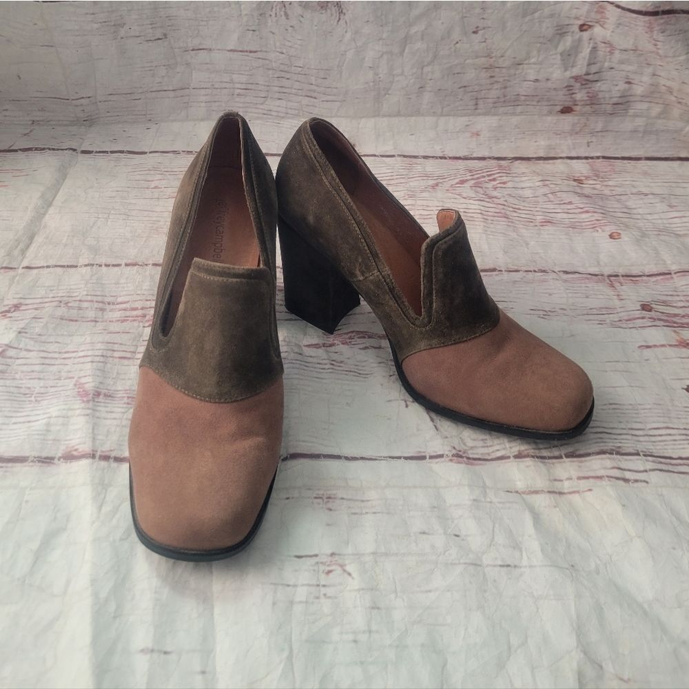 Y2K Jeffrey Campbell Suede Color Block Heeled Loafer Size 10‎
